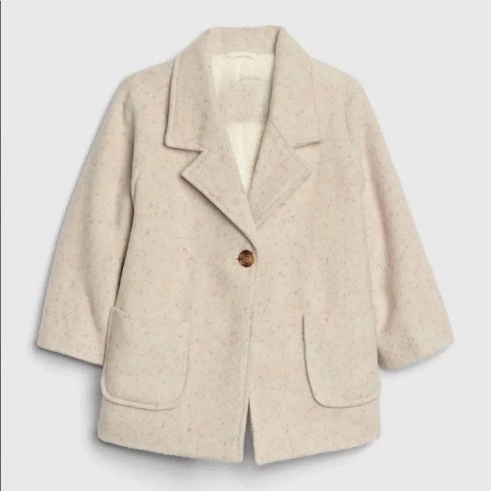Gap Toddler Speckle Sherpa-Lined Car Coat size 2T